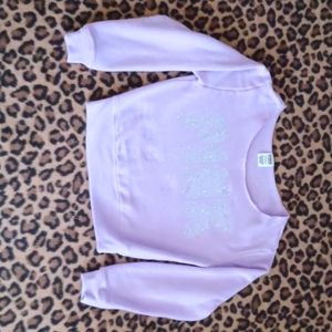 PINK lavender crop sweatshirt with rhinestone detail, only worn twice, like new